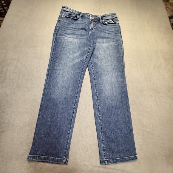 JJill Authentic Fit Jeans Womens 8 Blue Denim Slim Ankle Stretch Mid Rise Casual - Picture 1 of 11